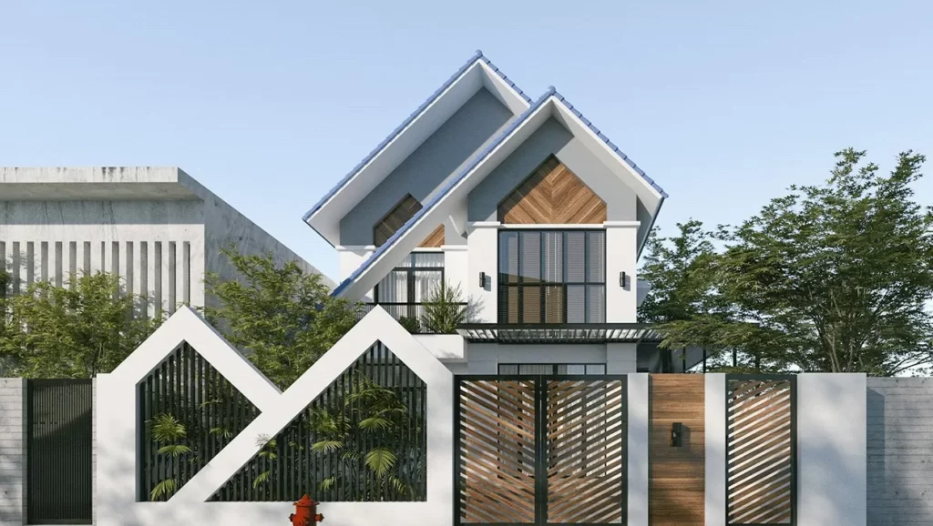 Rumah Atap Miring Satu Sisi Art Deco Lanang