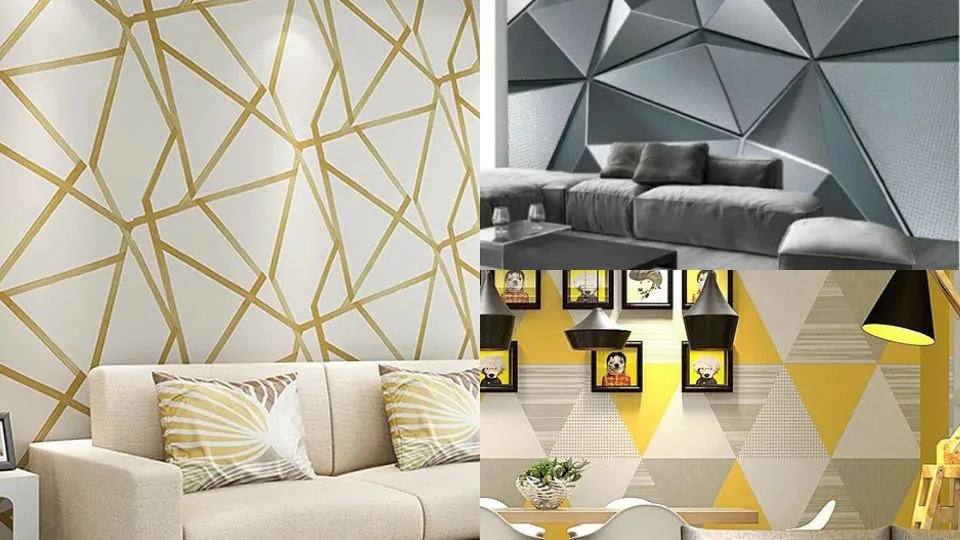 Wallpaper Dinding Ruang Tamu Unik Bertema Geometris