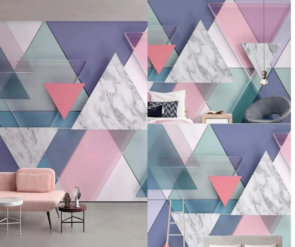 Pilihan Wallpaper Dinding Ruang Tamu Kecil Motif Geometris