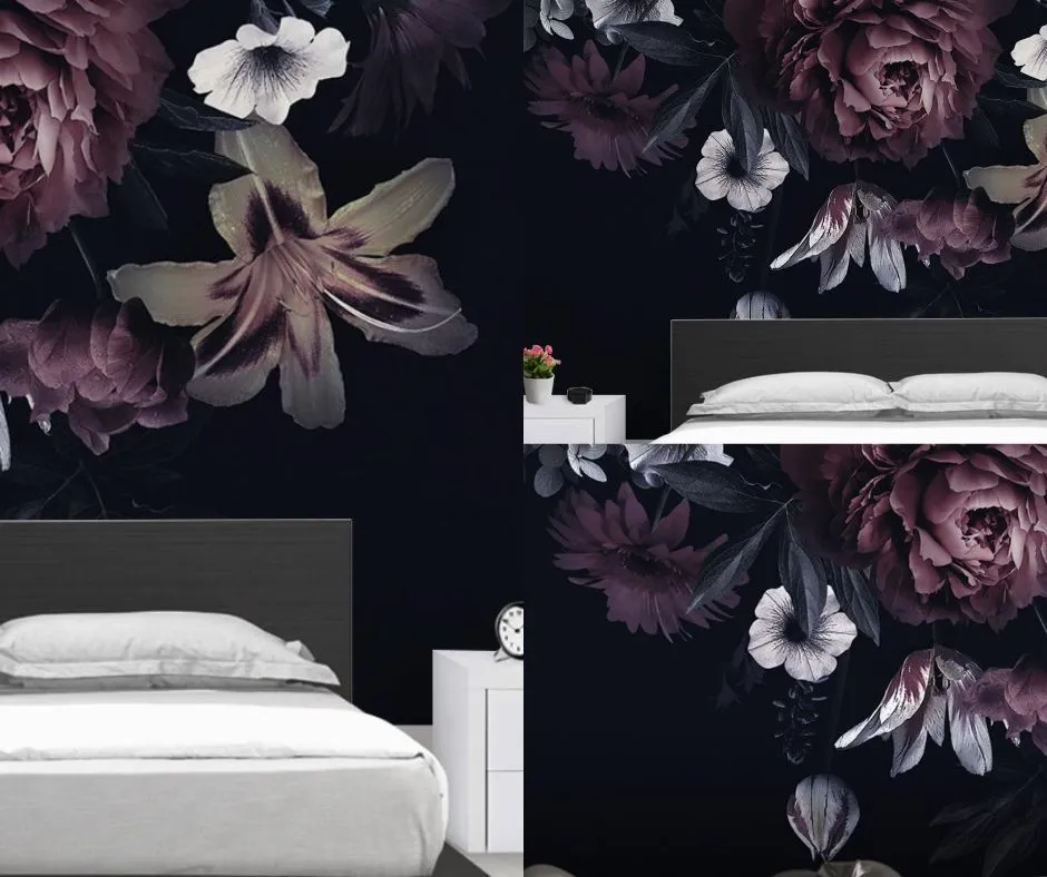 Wallpaper Dinding Kamar Tidur Kecil Dengan Motif Bunga Kecil