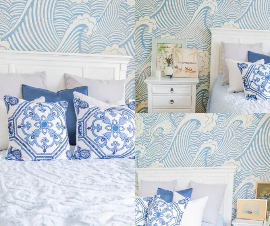 Wallpaper Dinding Kamar Tidur Kecil dengan Motif Abstrak