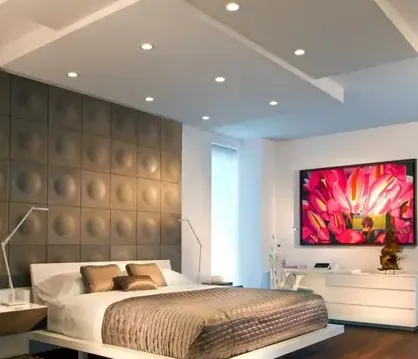 Plafon Kamar Tidur Minimalis Sederhana dengan Bentuk Bertingkat