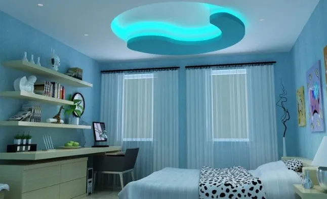 Plafon Kamar Tidur Minimalis Sederhana dengan Desain Mengambang