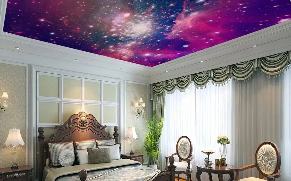 Plafon Kamar Tidur Minimalis Sederhana dengan Motif Bintang