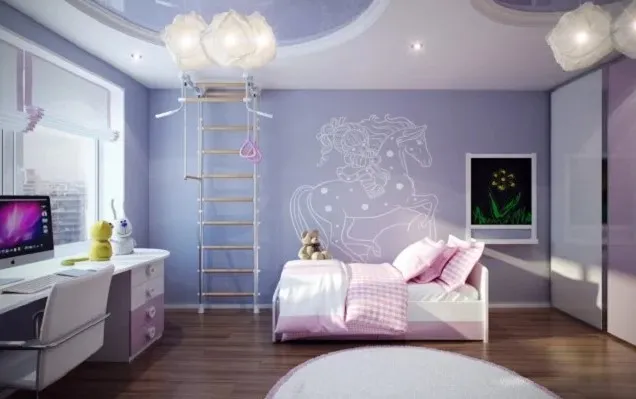 Cat Kamar Tidur Warna Pastel Ungu yang Estetik