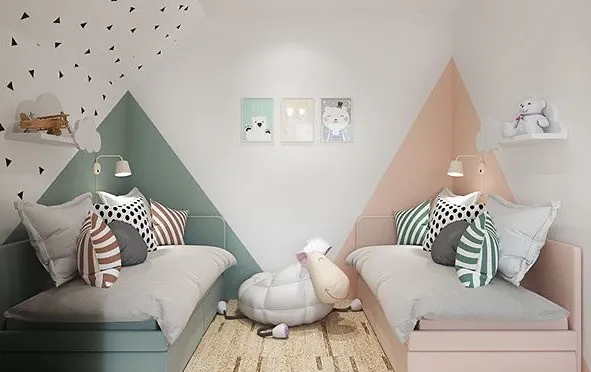 Cat Kamar Tidur Warna Pastel untuk Aksen Dinding di Kamar Anak