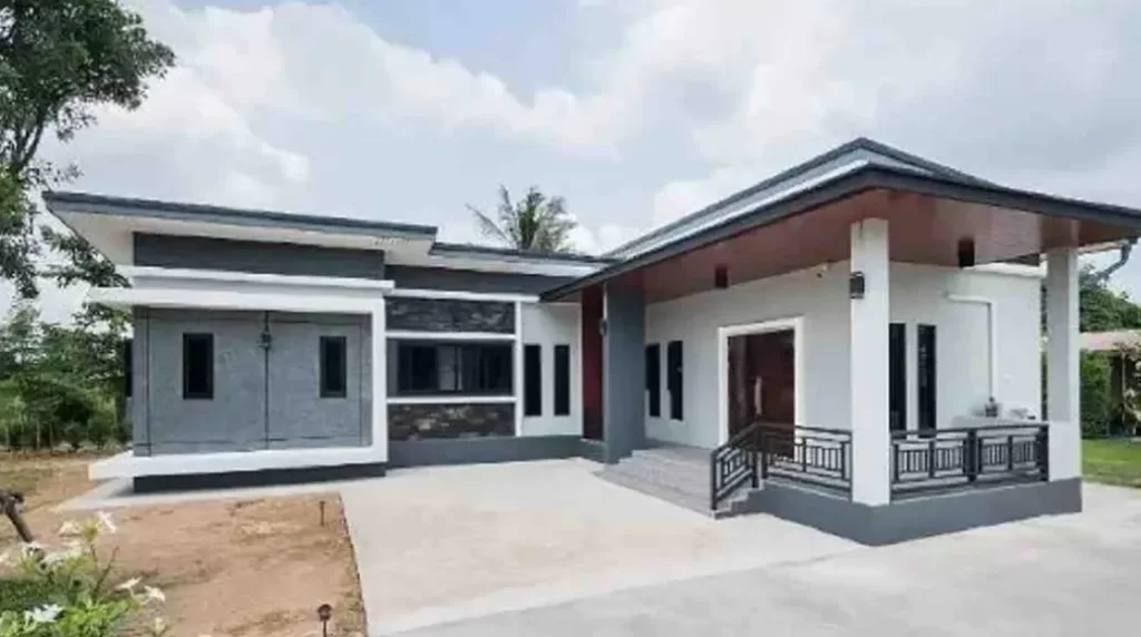 14. Tampak Depan Rumah Model Dak Teras Rumah Minimalis Modern Leter L