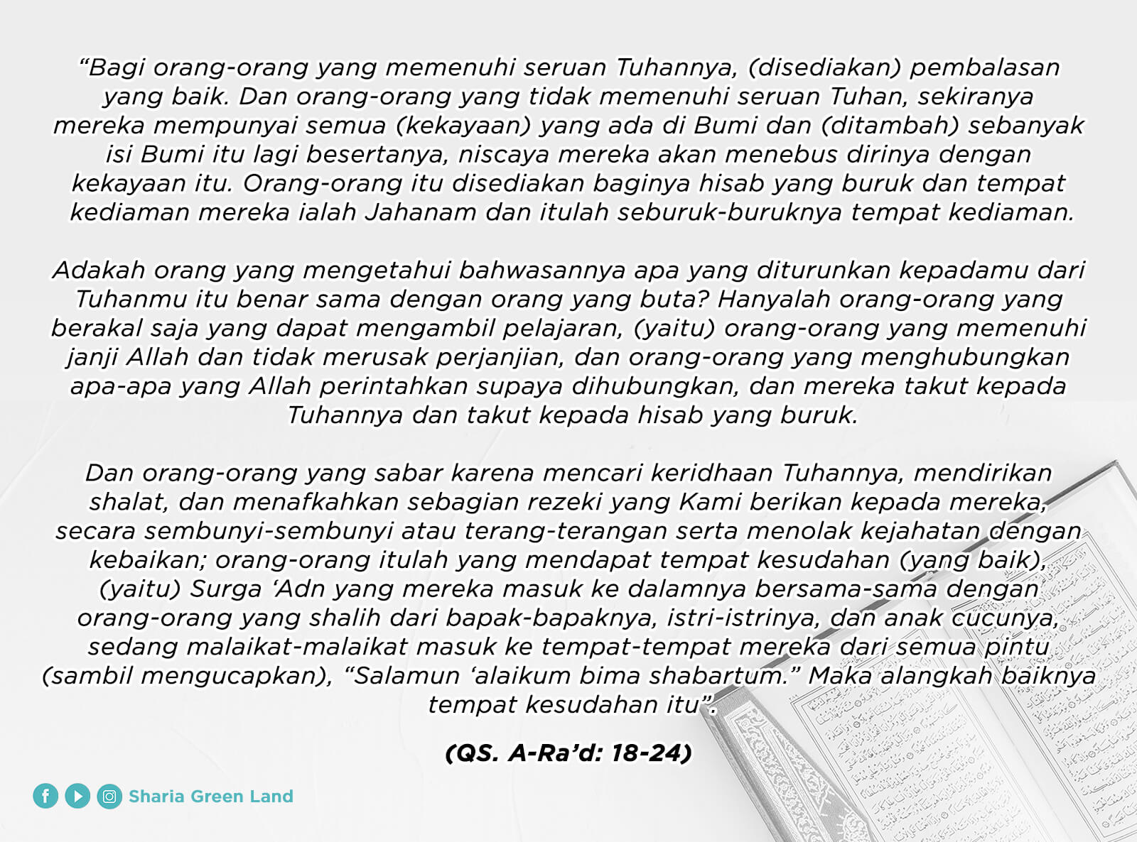 ayat Masuk Surga Bersama Keluarga Ar-Rad 18-24